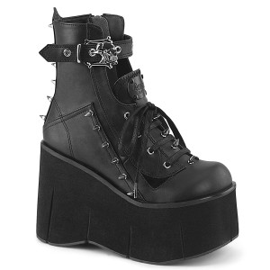 Skull Buckle Strap Platform Front Ankle Boot - KERA-150