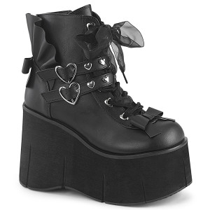 Heart Eyeletted Platform Ankle Boot - KERA-55