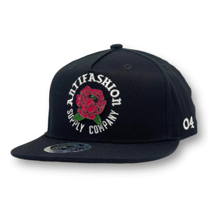 Flower Black Snapback Hat
