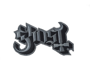 Ghost - Grey/Black Logo 4x3" Embroidered Patch