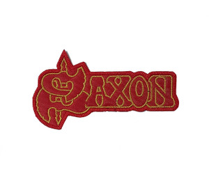 Saxon - Red/Gold Logo 4x2" Embroidered Patch