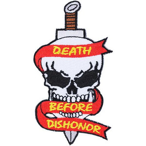 Death Before Dishonor - Skull & Dagger 2x4" Embroidered Patch