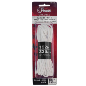 Pleaser White Knee High Boot Shoe Laces