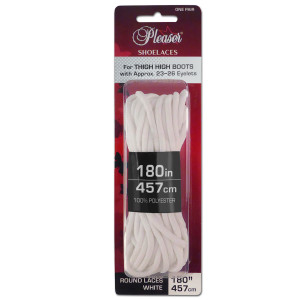 Pleaser White Thigh High Boot Shoe Laces
