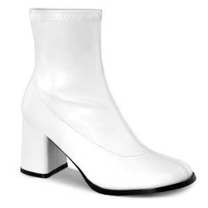 White PU Gogo Ankle Boot - GOGO-150