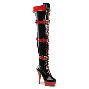 Triple Buckle Strap Stretch Thigh High Boot - MEDIC-3028