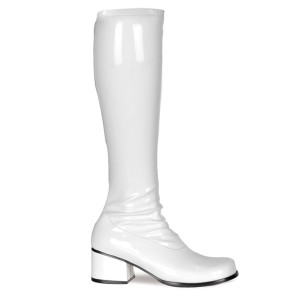 White Patent Steel-Toe Gogo Boot - RETRO-300