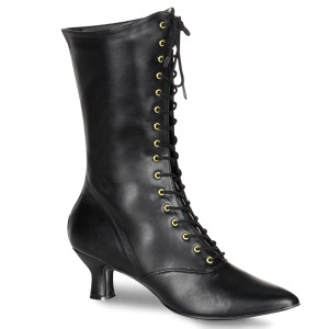 Black Victorian Mid Calf Boot - VICTORIAN-120