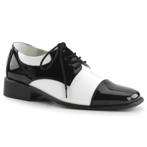 Black & White Patent Men's Disco Shoes - DISCO-18