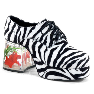 Zebra Fur Men's Pimp Platform Shoe - PIMP-02