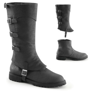 Funtasma GOTHAM-105 Black Knee High Cuffed Boot w/ Detachable Shaft