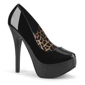 Black Patent Concealed Platform Pump Heels - TEEZE-06