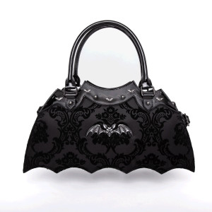 Black Damask Bat Handbag