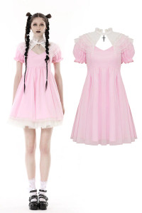 Gothic Lolita Cross Pink White Princess Dress