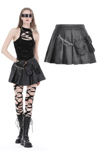 Punk Rock Two Bags Chain Mini Skirt