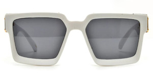 Matte White Latoya Retro 70s Style Sunglasses
