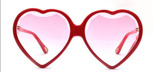 Red True Love Oversize Heart Shaped Sunglasses with Pink Lens