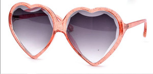 Orange True Love Oversize Heart Shaped Glitter Sunglasses