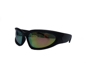 Black Millenium Revo Oval Sunglasses with Green Lens