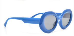 Blue 60s Style Vida Round Sunglasses