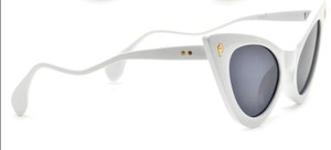 White 50s Style Milo Cat Eye Sunglasses