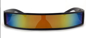 Black Cyclops Style Quinn Sunglasses with Colored Lens