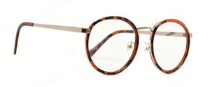 Brown Tortoise Shell April Clear Round Glasses