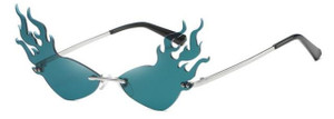 Aqua Cat Eye Fire Blaze Flame Sunglasses