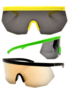 Yellow/Black Lynx Mirrored Blade Sunglasses