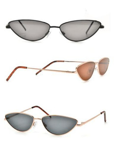Black Full Rim Small Minimalistic 90's Sunglasses with Brown Lens
