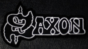 Saxon - White Logo 4x2" Embroidered Patch