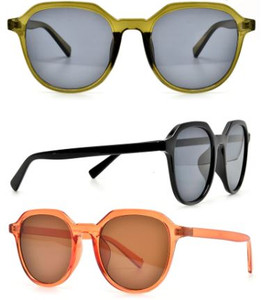 Orange Rounded Frame Large Rockstar Sunglasses