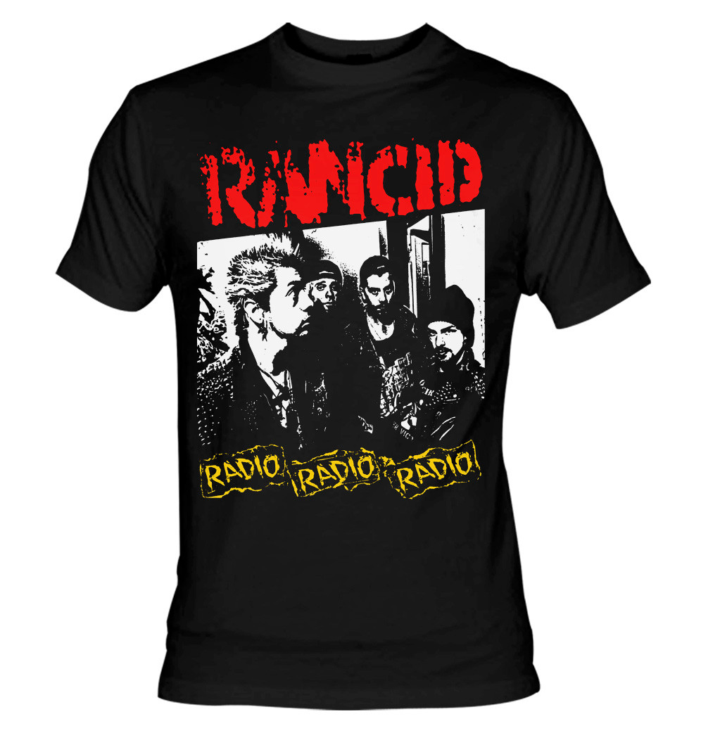 RANCID RADIO スミクロ　ブラック　フォト　tシャツ　鬼フェード Rancid - Radio, Radio, Radio T-Shirt