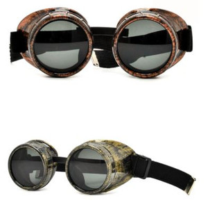 Gold Clunk Welding Style Steampunk Circular Goggles