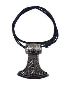 Thor's Hammer Mjolnir Viking Axe Cord Necklace
