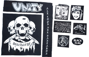 8 Patch Lot - Discharge Backpatch, The Adicts,  Black Flag + More!