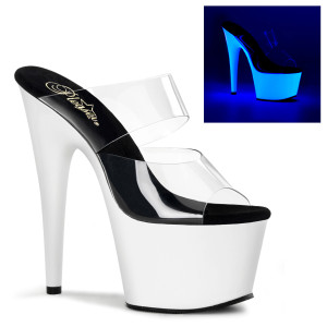 White UV Blacklight Reactive Double Band Platform - ADORE-702UV