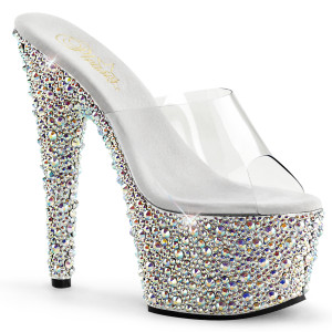 Rhinestone Encrusted Slide Platform - BEJEWELED-701MS