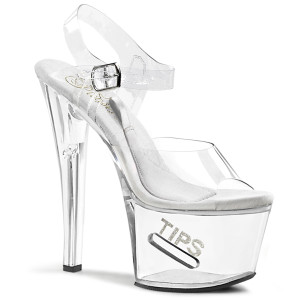 Clear Ankle Strap Sandal w/ Platform Tip Jar - STARDUST-708-5