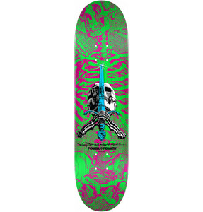 Pink & Green Powell Skull & Sword pp 8.5" Skateboard Deck