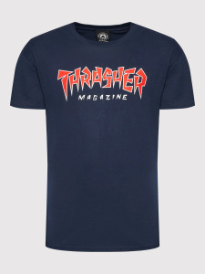 Thrasher Jagged Logo Navy Blue T-Shirt