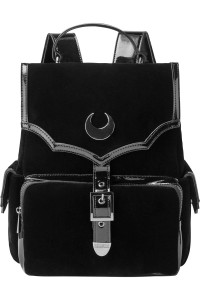 Plush Velvet Nyah Backpack w/ Crescent Moon Appliqué