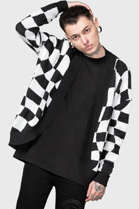 Your Move Checkered Unisex Cardigan