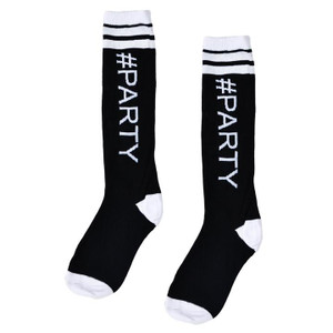 #Party Black Calf Socks