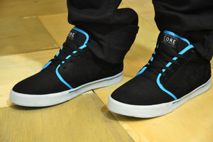 Black and Turquoise Hi Top Sneakers
