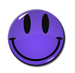 Purple Smiley Face 1.5" Pin