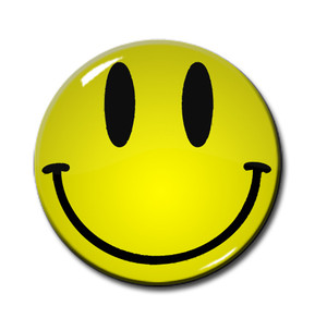 Yellow Smiley Face 1.5" Pin