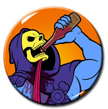 Drunk Skeletor 1" Pin