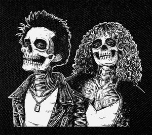 Skeleton Sid & Nancy 4.5X4" Printed Patch