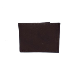 Men's Brown Granulated Leather Bi-Fold Wallet